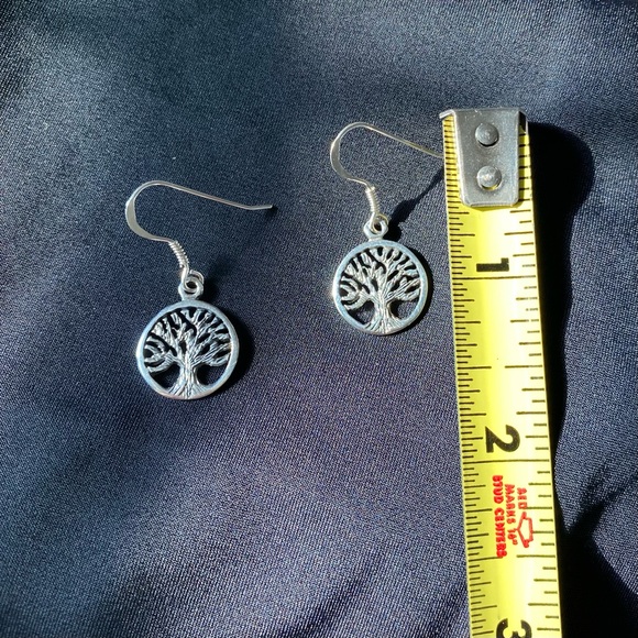 New Sterling Silver Tree of Life Earrings Stamped 925 - Picture 3 of 9